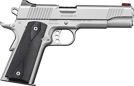 [669278320076] Kimber Mfg.,inc 3200007CAB Stainless II (CA)  45 ACP 7+1 5" Front Serrations Stainless Steel Slide Satin Silver Black Synthetic Double Diamond Checkering Grip