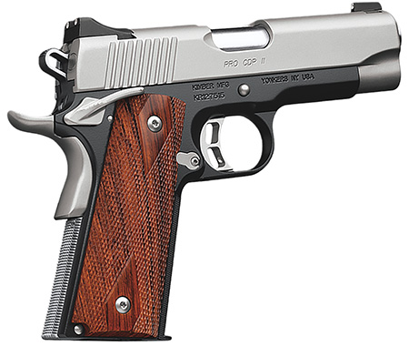 [669278320557] Kimber Mfg.,inc 3200055CA Pro CDP II (CA) 45 ACP 7+1 4" Satin Silver Stainless Steel Slide Matte Black KimPro II Rosewood Double Diamond Grip
