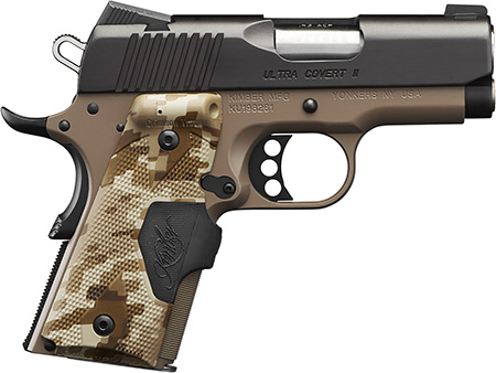 [669278321677] Kimber Mfg.,inc 3200167CA Ultra Covert II (CA) 45 ACP 7+1 3" Matte Black Steel Slide Dark Earth KimPro II Digital Camo w/ Kimber Logo Grip
