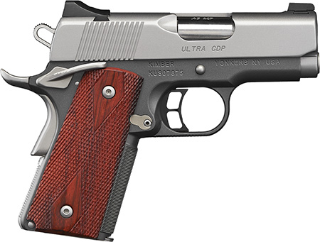 [669278302454] Kimber Mfg, Inc 3000245 CDP Ultra 45 ACP 7+1 3" Stainless Steel Barrel, Kimpro II Silver Stainless Steel Serrated Slide, Kimpro II Gray Aluminum Frame w/Beavertail, Rosewood Grip