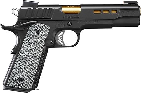 [669278303833] Kimber Mfg.,inc 3000383 Rapide  45 ACP 8+1 5" Gold TiN Steel Barrel, KimPro II Black Lightening Cut/Serrated Stainless Steel Slide, Kimpro II Black Steel Frame w/Beavertail, WavZ G10 Grip