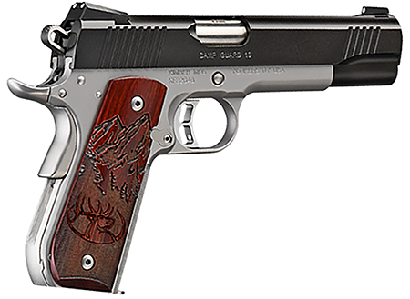 [669278302331] Kimber Mfg, Inc 3000233 Camp Guard  10mm Auto 8+1 5" Stainless Match Grade Barrel, Matte Black Serrated Stainless Steel Slide, Satin Silver Stainless Steel Frame w/Beavertail, Rosewood Grip