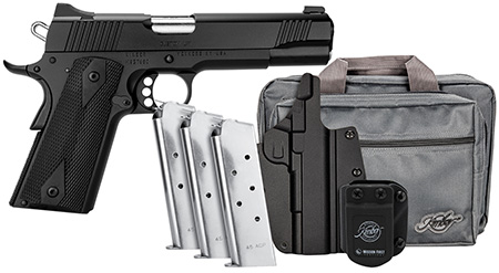 [669278378121] Kimber Mfg.,inc 3700812 Custom LW Club Bundle 45ACP 7+1 5" Front Serrations Stainless Slide KimPro Black F/S Rubber Grip