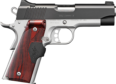[669278323886] Kimber Mfg.,inc 3200388 Pro Carry II Two-Tone LG 45 ACP 7+1 4" Black Matte Silver Rosewood w/ Integrated Laer Grip