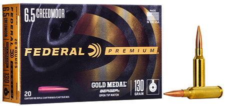 [604544624038] Federal GM65CRDBH130 Premium Gold Medal 6.5Creedmoor 130gr Berger Hybrid Open Tip Match 20 Per Box/10 Case