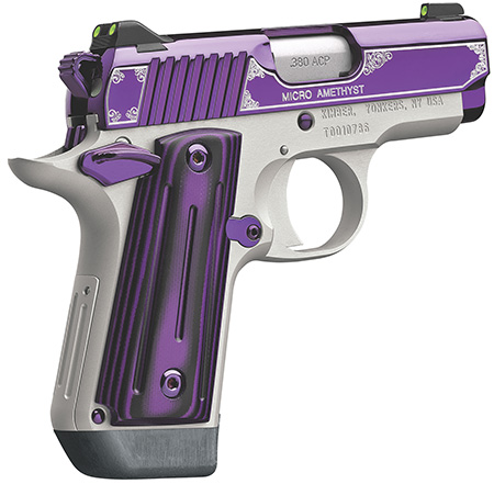 [669278331607] Kimber Mfg.,inc 3300160 Micro Amethyst NS 380 ACP 7+1 2.75" Amethyst purple PVD Stainless Steel Slide Satin Silver G10 Grip