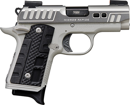[669278332239] Kimber Mfg.,inc 3300223 Micro 9 Rapide Black Ice 9mm 7+1 3.15" Silver/Grey KimPro II Black G10 Grip