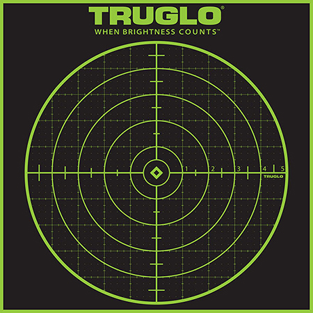 [788130017951] TruGlo TG10A12 Tru-See Grid Self-Adhesive Heavy Paper Black/Green 12"x12" Bullseye 12 Pack