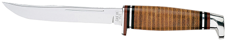 [021205003818] Case 381 Utility Hunter 5" Fixed Clip Point Plain Mirror Polished Tru-Sharp SS Blade/4.50" Grooved Leather Handle Includes Sheath