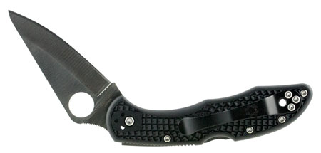[716104001033] Spyderco C11PBK Delica 4  2.88" Folding Drop Point Plain VG-10 SS Blade/Black  Textured FRN Handle Includes Pocket Clip