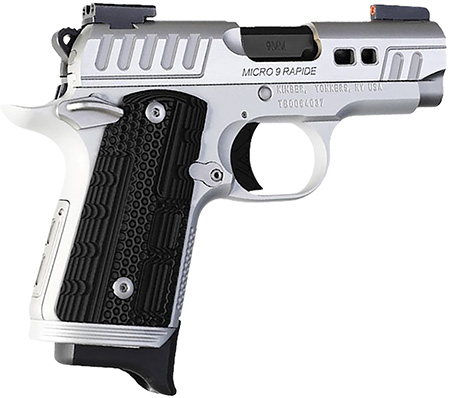 [669278332376] Kimber Mfg.,inc 3300237 Micro 9 Rapide Frost 9mm 7+1 3.15" Brushed Stainless/Silver KimPro II Black G10 Grip