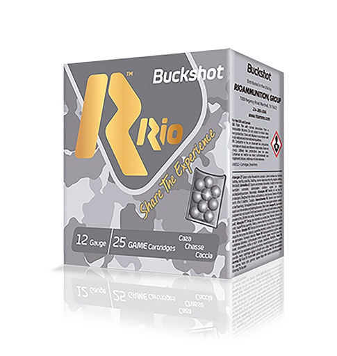 [8435101637275] Rio Ammunition RB121225 Royal Buck  (4X3) 12Gauge 2.75" 1Buck Shot 25 Per Box/10 Case
