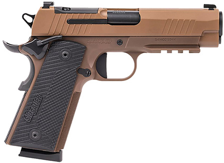 [798681688449] Sig Sauer 1911XCA45CXR3 1911 XCarry 45 ACP 8rd 5.75" Black DLC Coyote PVD Optic Ready Stainless Steel Slide Coyote PVD Black G10 Grip