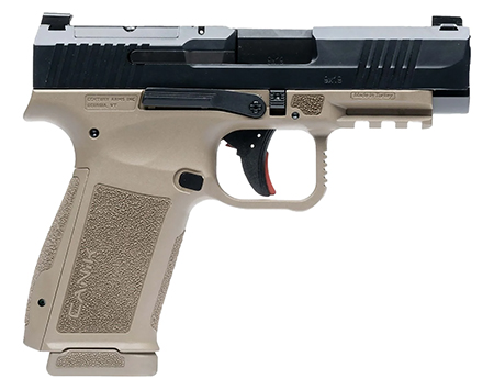 [787450917958] Canik HG7883BDN Mete MC9LS Sub-Compact Frame 9mm Luger 17+1 3.64" Black Steel Barrel, Black Nitride Serrated Steel Slide, Flat Dark Earth Polymer Frame w/Picatinny Rail, Interchangeable Backstrap Grip