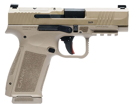 [787450917965] Canik HG7883DN Mete MC9LS Sub-Compact Frame 9mm Luger 17+1 3.64" Black Steel Barrel Flat Dark Earth Serrated Steel Slide, Flat Dark Earth Polymer Frame w/Picatinny Rail, Interchangeable Backstrap Grip
