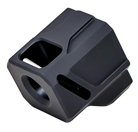 [816341026452] Faxon Firearms FFPACOMPDSG02 EXOS-543 Compensator for Gen 4 Black Anodized Aluminum 1/2"x28 Threads 1.10" OAL 9mm