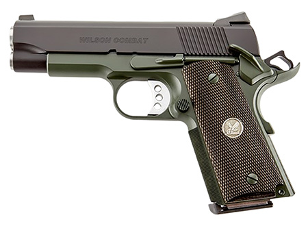 [810025503345] Wilson Combat WCQBCTACA CQB Compact *CA Compliant 45 ACP 8+1 4" Carbon Steel Slide Diamond Wood Grip