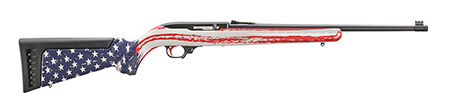 [736676312078] Ruger 31207 10/22 Collector's Series 22 LR 10+1 18.50" Satin Black Threaded Barrel, Satin Black Steel Receiver, American Flag Camo Ruger Modular System Synthetic Stock, Thread Protector