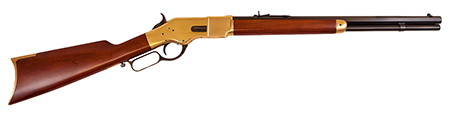 [814230010100] Cimarron CA221 1866 Yellowboy Short 38 Special 10+1 20" Blued Octagon Barrel, Brass Receiver, Fixed Walnut Stock