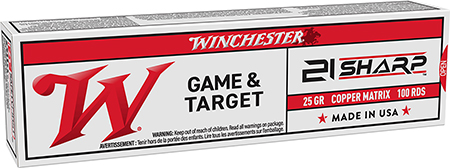 [020892104921] Winchester Ammo S21SLF USA  21Sharp 25gr Copper Matrix 100 Per Box/20 Case