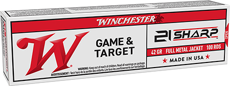 [020892105003] Winchester Ammo USA21 USA  21Sharp 42gr Full Metal Jacket 100 Per Box/20 Case