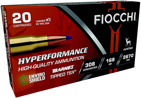[762344710792] Fiocchi 308TTSX Hyperformance  308Win 168gr Barnes Tipped TSX 20 Per Box/10 Case
