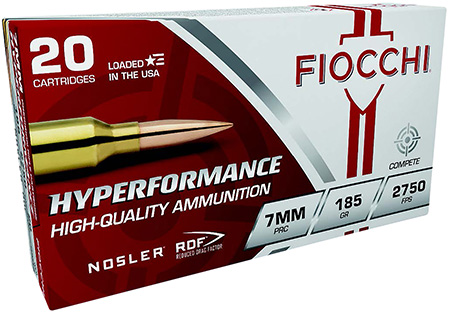[762344713632] Fiocchi 7PRCRD Hyperformance Match 7mmPRC 185gr Nosler Reduced Drag Factor 20 Per Box/10 Case