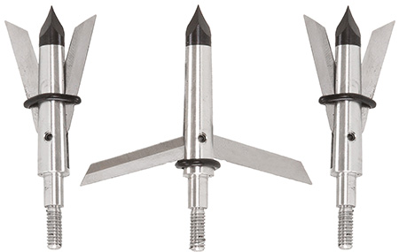 [026509045540] Allen 14674 Tomahawk Expandable Broadhead Stainless Steel Blades Silver 3 Pack