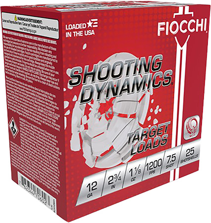 [762344705606] Fiocchi 12SD18H7 Shooting Dynamics Target 12Gauge 2.75" 1 1/8oz 7.5Shot 25 Per Box/10 Case