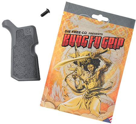 [860010992630] Die Free Co Llc KFGGRY Kung Fu Grip  Gray Nylon Fits AR15/M4/AR10/SR25