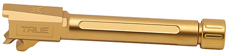 [719104542100] True Precision Inc TPP365FBXTG Sig  9mm Luger 4.30" Threaded Gold TiN Stainless Steel, Fits Sig P365 Fuse