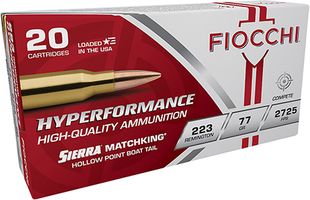 [762344704173] Fiocchi 223MKD Hyperformance Compete 223Rem 77gr Sierra MatchKing BTHP 20 Per Box/10 Case