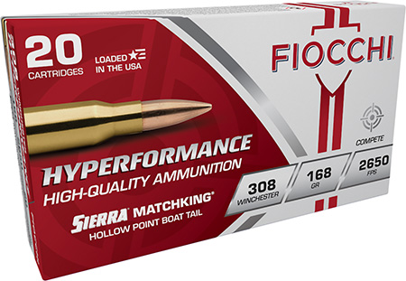 [762344704180] Fiocchi 308MKB Hyperformance Compete 308Win 168gr Sierra MatchKing BTHP 20 Per Box/10 Case