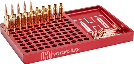 [090255800432] Hornady 480043 Reloading Block  Red 308 Win/6.5 Creedmoor Aluminum Capacity 100rd