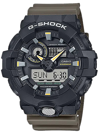 [889232379326] GSHOCK GA710TU1A3CR  ANLG-DIGTL CNTR BUT LGHT  GRN