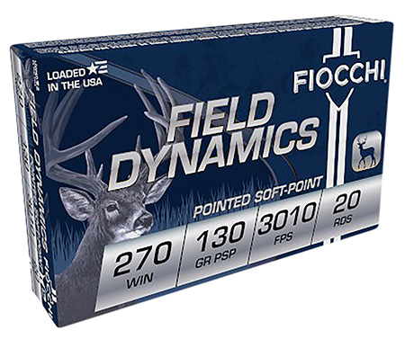 [762344704265] Fiocchi 270SPB Field Dynamics  270Win 130gr Pointed Soft Point 20 Per Box/10 Case