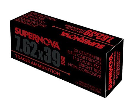 [860010179734] Supernova PMSN762R Red Tracer  7.62mm 110 gr Full Metal Jacket 20 Per Box/ 50 Cs