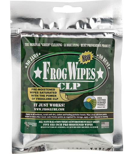 [736211149367] FrogLube 14936 Frog Wipes  Ziplock 5 Pack