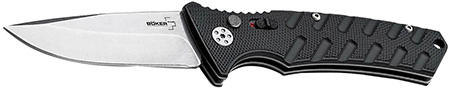[788857061275] Boker 01BO457 Plus Strike Auto Pocket 3.35" Drop Point Plain Black D2 Steel Blade Aluminum Handle
