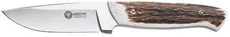 [788857020241] Boker 02BA319H Stag Hunter  3.50" Drop Point Plain N695 Blade 4" Rugged Stag Handle
