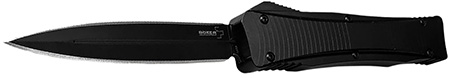 [788857756140] Boker 06EX244   3.39" Double Edge Dagger Plain Black D2 Steel Blade Aluminum Handle