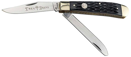 [788857768884] Boker 110824 Trapper 2.0 Clip Point/Spey Plain D2 Steel Blade Black Jigged Bone Handle
