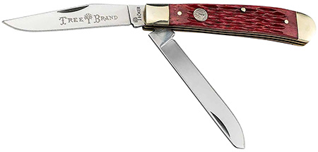 [788857768891] Boker 110825 Trapper 2.0 Clip Point/Spey Plain D2 Steel Blade Red Jigged Bone Handle