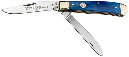 [788857768921] Boker 110828 Trapper 2.0 Clip Point/Spey Plain D2 Steel Blade Blue Jigged Bone Handle