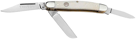 [788857771396] Boker 110854 Stockman Traditional Medium Clip Point/Sheepsfoot/Spey Plain D2 Steel Blade Smooth White Bone Handle