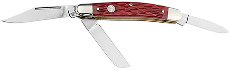 [788857771402] Boker 110855 Stockman Traditional Medium Clip Point/Sheepsfoot/Spey Plain D2 Steel Blade Red Jigged Bone Handle