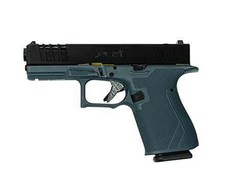[638457790580] Great Lakes Firearms GL19BLU Striker  9mm 15+1 4" Front/Rear Serrations Cerakote Blue Titanium