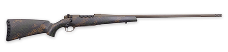 [747115458387] Weatherby MBC20N7MMBR2B Mark V Backcountry 2.0 7mm BC Patriot Brown Cerakote Fluted Barrel/Peak 44 Blacktooth Carbon Fiber w/ Dark Green/Brown Sponge Stock