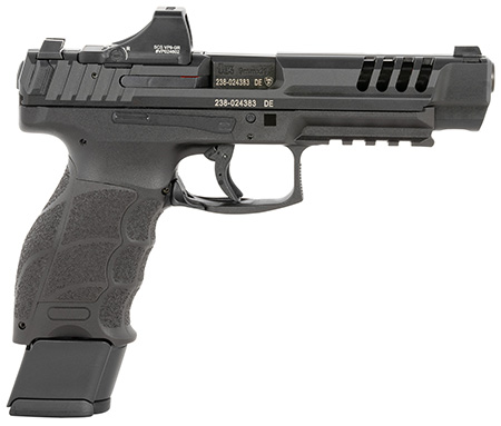 [642230266407] HK 81000877 VP9L SCS 9mm Luger 20+1 5" Black Polygonal Rifled Barrel, Long/Lightening Cuts/Optic Cut SCS Steel Slide, Polymer Frame w/Picatinny Rail, Black Interchangeable Backstrap Grip
