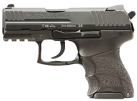 [642230269286] HK 81001107 P30SK V3 Sub-Compact Frame 9mm Luger 12+1/15+1 3.27" Black Steel Barrel, Black Cerakote Serrated Steel Slide, Black Polymer Frame w/Picatinny Rail, Ambidextrous